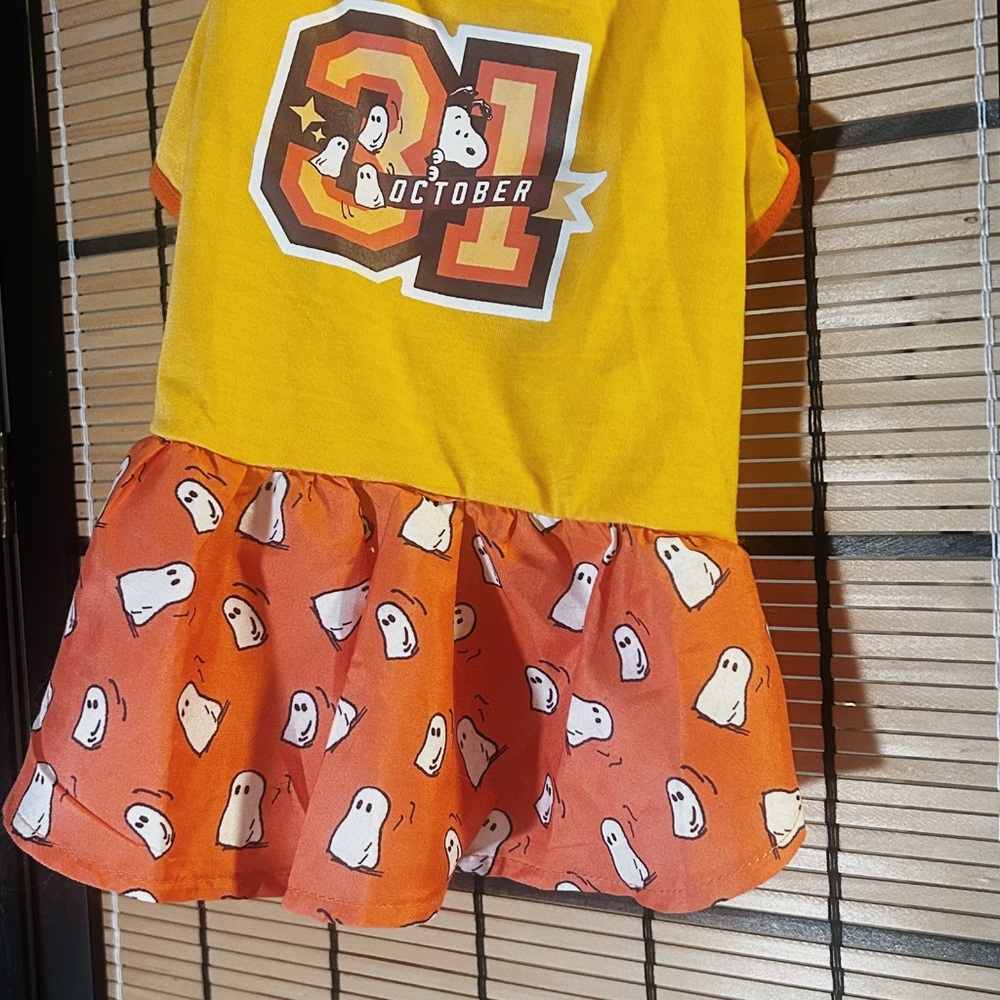 Dog / Cat Halloween Snoopy Dress - Yellow and Orange